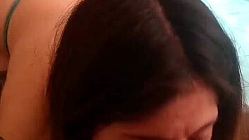 Sucking dick deliciously while flaunting that juicy ass in contrasting blowjob scene