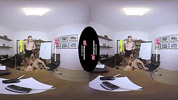 Gay threesome with a crossdresser in Virtual Reality