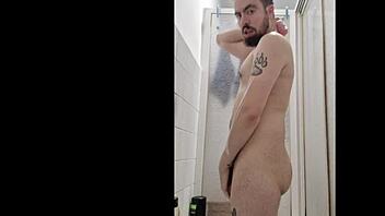I Give Handjob To Hairy Young Twink In Shower