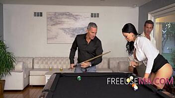 assistant milf gets used by business partners at work