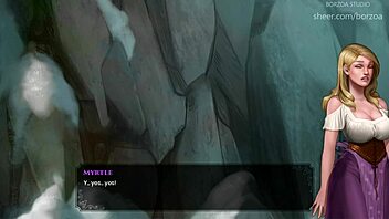 अरे, बड़ी टिट्स और गैंड वाली ब्लॉन्ड को फ्रोजन केव में बांग करना देखना चाहते हो?