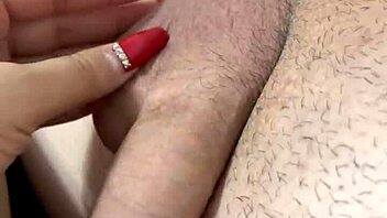 Watch Intense Close-Up Handjob On Horny Teen's Sexy Pantyhose Legs With Red Nails!