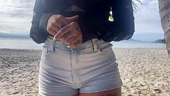 Shibari in public, huh? What a daring display!