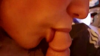 Intensely sucking my boyfriend's cock while friends watch
