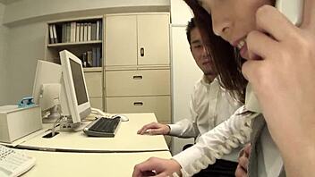 Asian girl Tokio enjoys cunilingus and swallowing cum at work