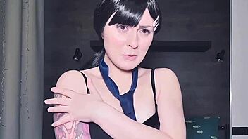 BDSM bondage and double penetration in chainsaw man's pussy