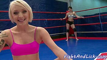 Lesbian teen with small tits enjoys cunnilingus and fingering