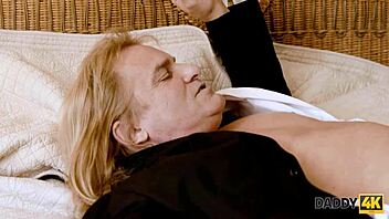 A young blonde sucks and rides her groom's cock before the wedding