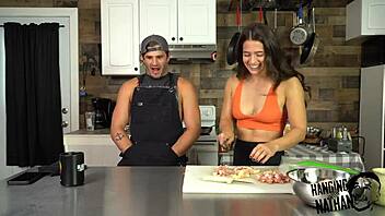 cook off in the kitchen with models during interview casting 😋