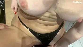 Big natural tits bounce as stepbrother fucks stepmom
