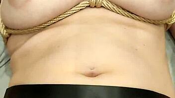 Amateur gets tied up and vibrated to intense orgasm at home