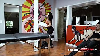 Chubby teen grabbed rough, forced to deepthroat scary Bruno 😱