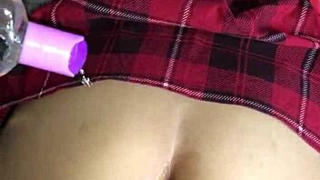 Couple Engages in Bent Over Doggystyle Fucking with Footjob and Skirt Play, Ending in Creampie