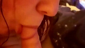 Intensely sucking my boyfriend's cock while friends watch