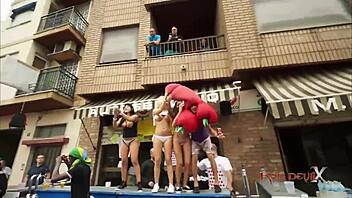 Group sex with amateur anal sex and food play