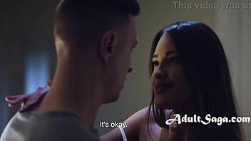 Stepsister's friend is a willing subject for a skinny teen