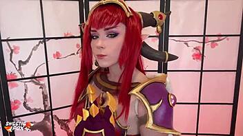 Hot busty alexstrasza from world of warcraft deepthroats that cock intensely. she bends over for a hard fucking in pov.
