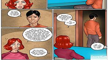 Husband cheats on wife with five big black cocks in cartoon comic