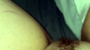 Hairy wife's masturbation with big cock