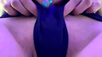 Above you, goth girl teases with fingering and moaning