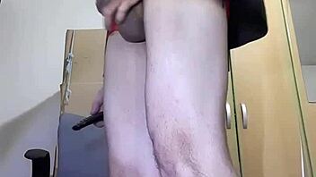 Look At This Sexy Guy In Red Underwear, His Big 25cm Cock Is Erect And Squirting Milk