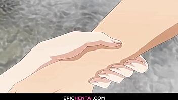 Brunette Japanese girl's big tits and hentai experience in Japanese bathhouse - Anime Porn