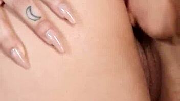 Stealing dildo for hot brunette bubble butt play