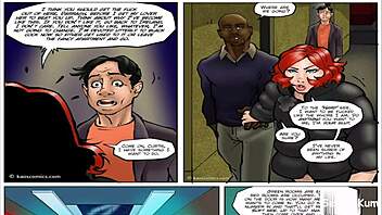 Husband cheats on wife with five big black cocks in cartoon comic