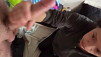 Cute young girl gives a blowjob and gets a big cumshot