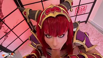 Hot busty alexstrasza from world of warcraft deepthroats that cock intensely. she bends over for a hard fucking in pov.