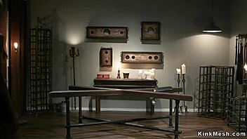 This lesbian MILF took her tied neighbor for a wild anal ride.