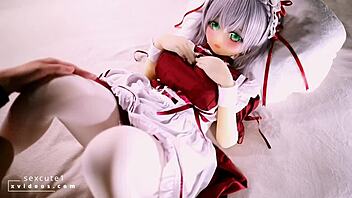 take a selfie with a stunning cartoon anime sex doll in action