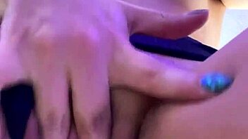 Above you, goth girl teases with fingering and moaning