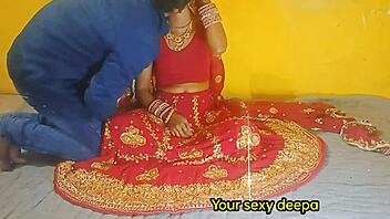 Young wife explores intense first night pleasures with her husband in homemade Hindi video