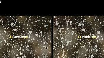 Shaved redhead teases in fishnets during POV masturbation