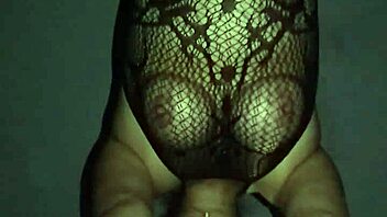 this mexican wife's big tits bouncing in fishnets, so curvy and chubby