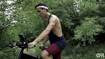 feeling so aroused in cycling shorts, getting my ass fucked with a plug, it's pure ecstasy