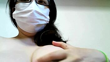 Hairless boobs and big boobs: A Japanese bride's solo play
