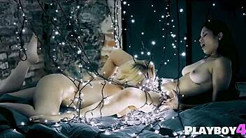 Two sexy lesbian milfs fingering and licking pussies