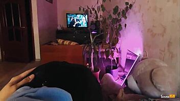 A girl rushes to work after morning routine