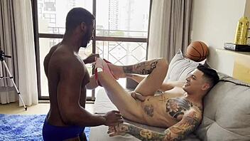 My cousin Gabriel Hot spied on me and my boyfriend having anal sex, then came in his mouth secretly.