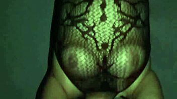 this mexican wife's big tits bouncing in fishnets, so curvy and chubby