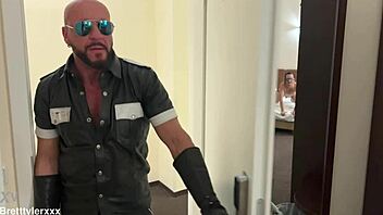 Leather master dominates twink- brett tyler and darek kraft 😈