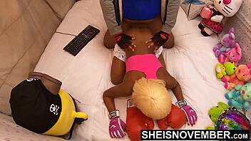 Cute blonde enjoys rough session in bedroom with big dick