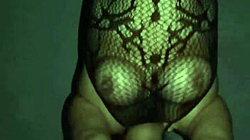 this mexican wife's big tits bouncing in fishnets, so curvy and chubby