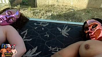 two stunning prostitutes lick each other on a sunny balcony this sunday with marcio baiano, eliane furacao, and lorrany exotica