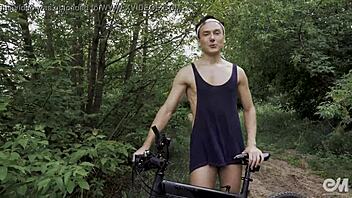 feeling so aroused in cycling shorts, getting my ass fucked with a plug, it's pure ecstasy