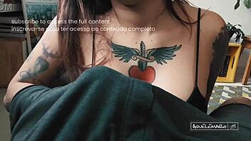 Titty Fuck and Cum: A Tight Fit on Tattooed Boobs