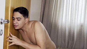 My cousin Gabriel Hot spied on me and my boyfriend having anal sex, then came in his mouth secretly.