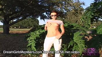 this raver chick flashed her natural tits in public, risking it all